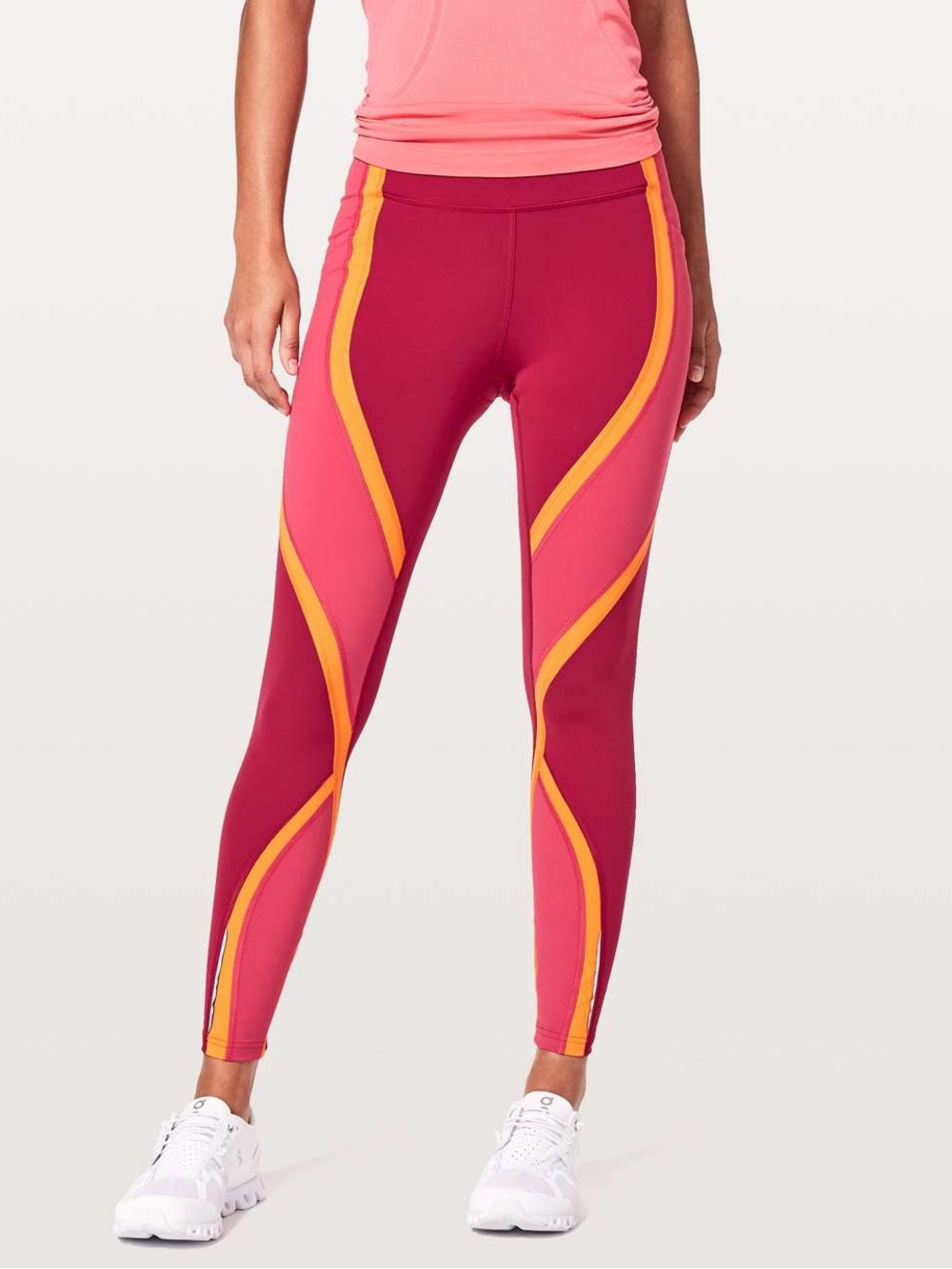 Lululemon Wild Twist 7/8 Tight *25" in Ruby Red / Fuchsia Pink / Vivid Amber 6